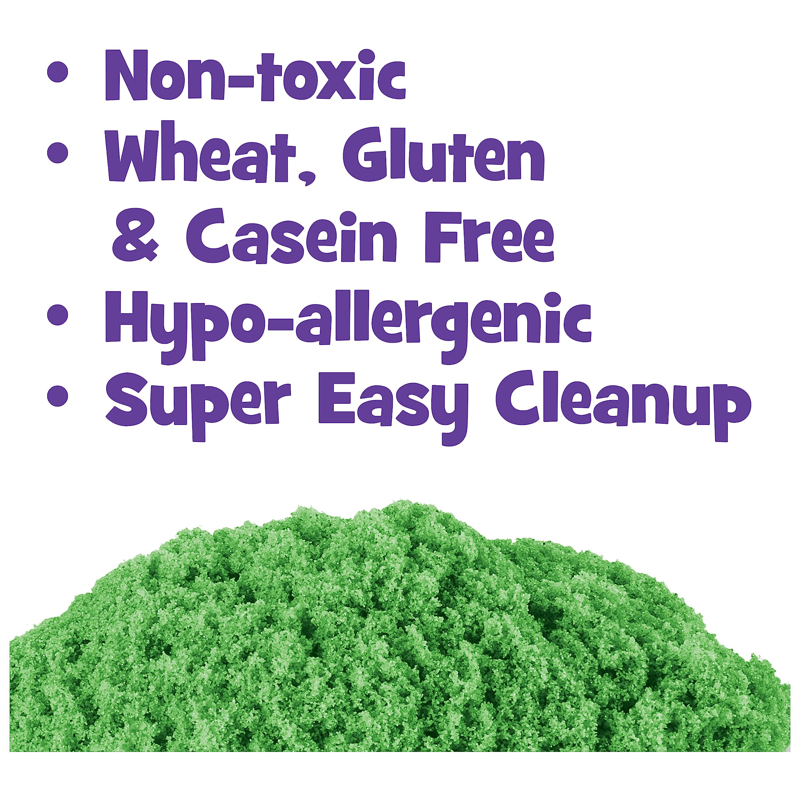 Kinetic Sand colorful green sand for home or classroom play.