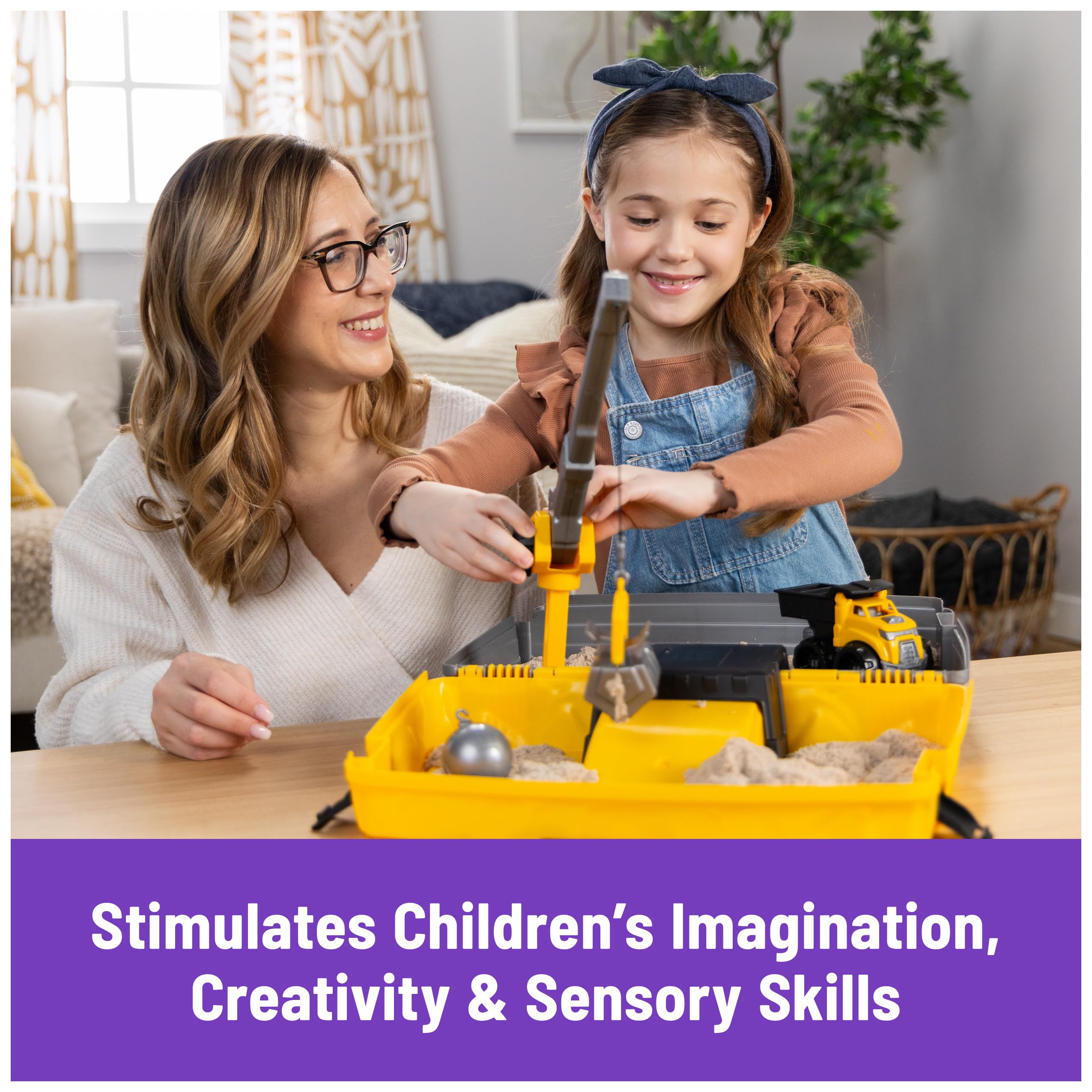 Kinetic Sand Construction Site brick molds; create sturdy brick-like walls with 2 lbs of sand.
