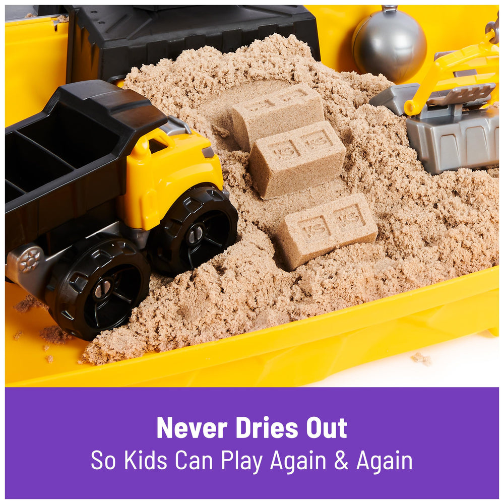 Kinetic Sand Construction Site brick platform; stable base for building and molding.