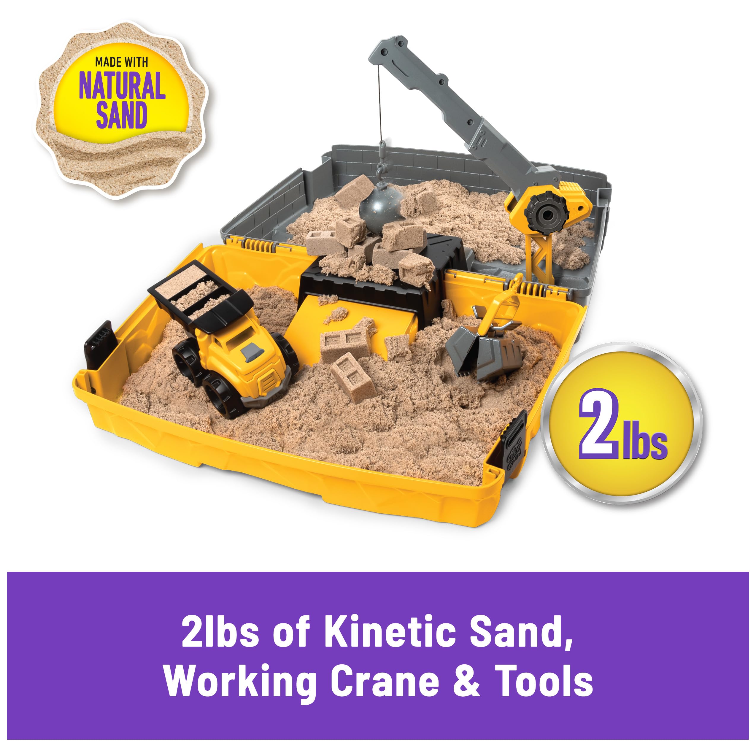 Kinetic Sand Construction Site crane; helps kids build and move sand with the crane.
