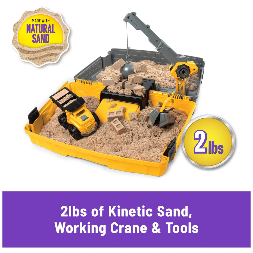 Kinetic Sand Construction Site crane; helps kids build and move sand with the crane.