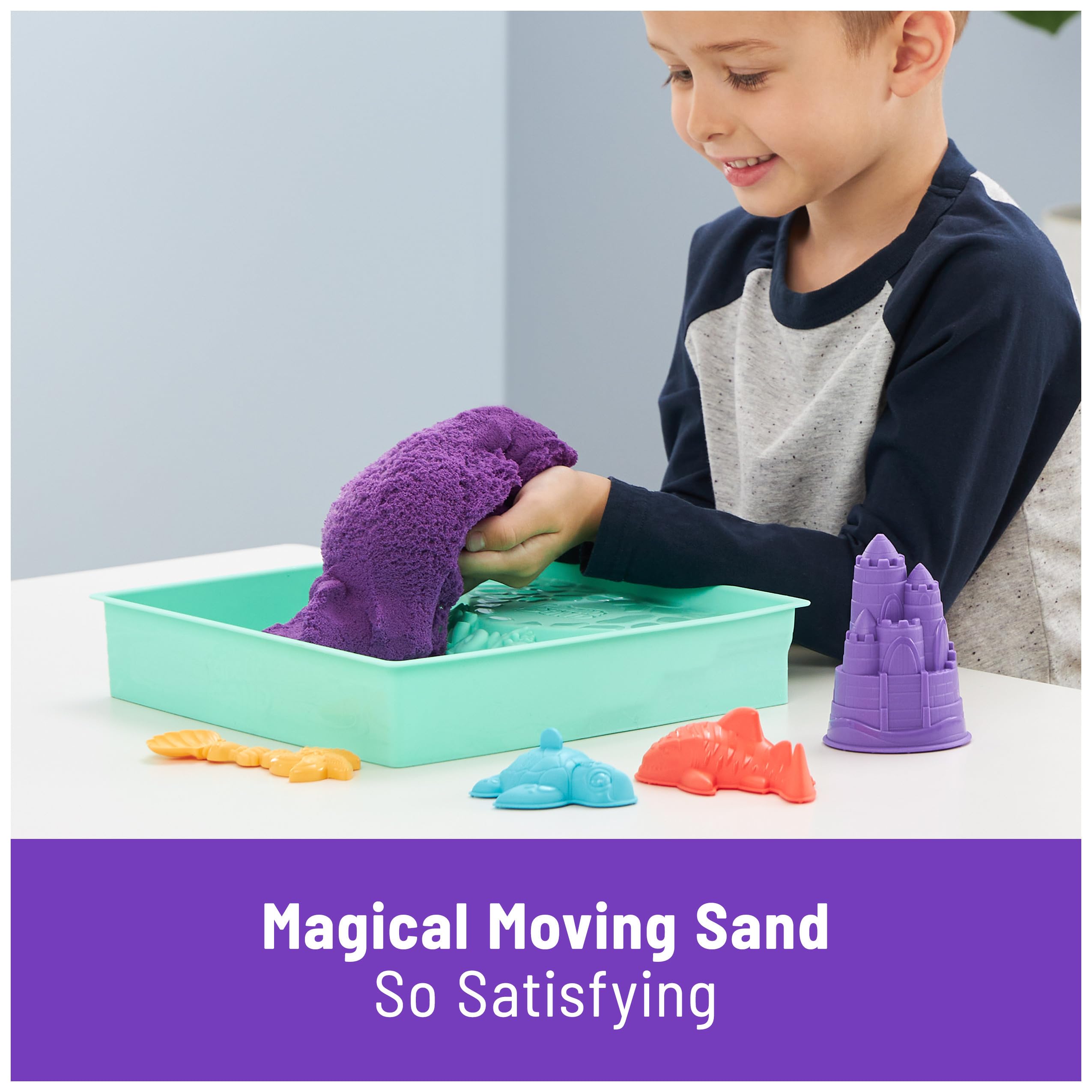 Kinetic Sand indoors sandbox setup for year-round play.