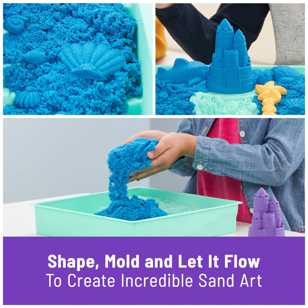 Kinetic Sand multi tool for digging, scooping, and shaping.
