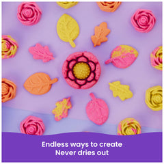 Kinetic Sand SquishBlossom color mixing tip to peach via pink and yellow