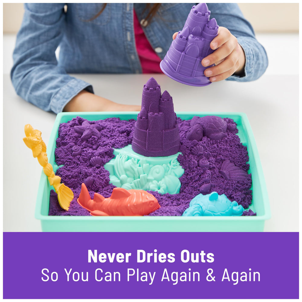 Kinetic Sand two-tier tray keeps play contained and easy to store.