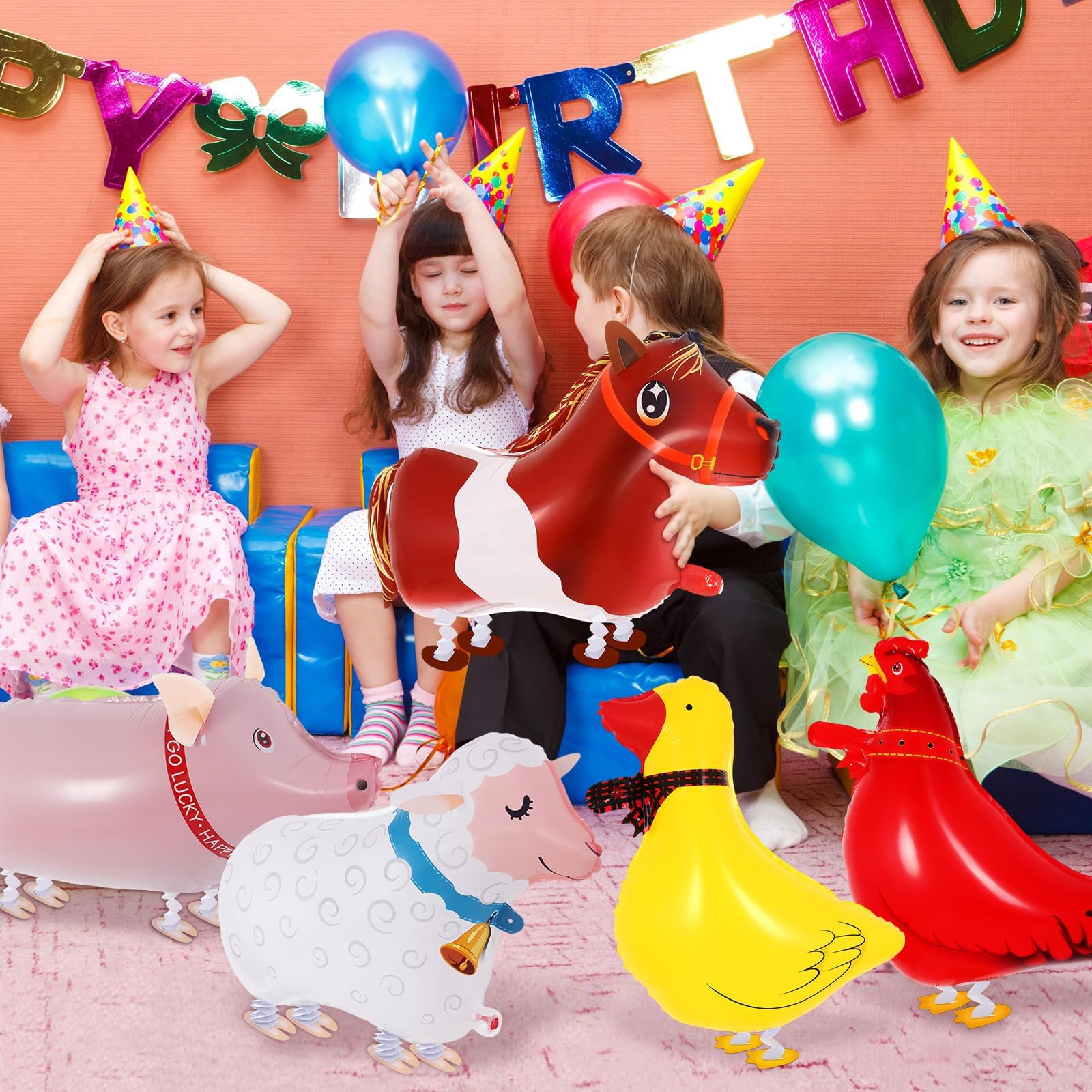 KINYFY walking farm scene balloon set for a lively party.