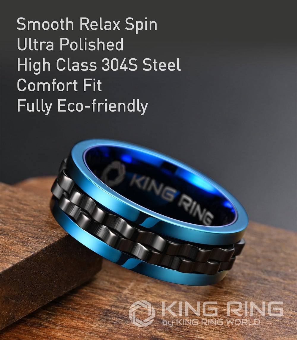 King Ring hypoallergenic, scratch-resistant stainless steel for comfortable daily wear.