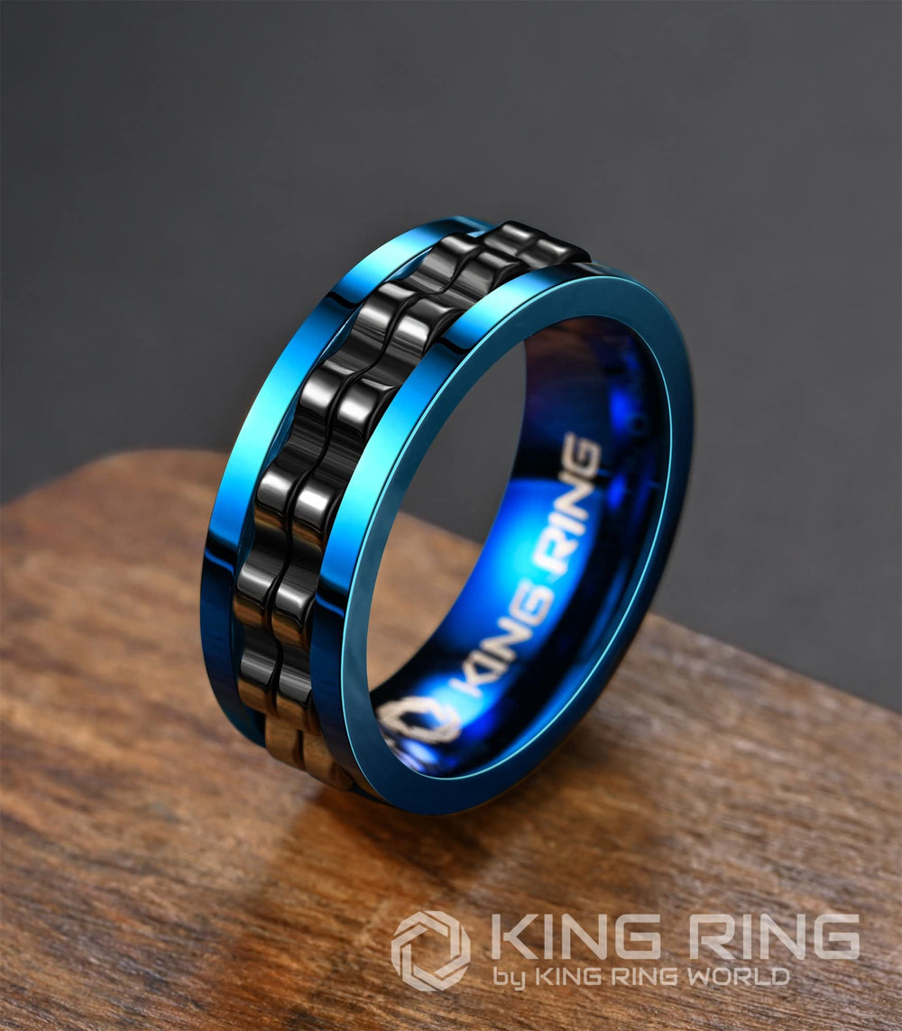 King Ring ultra-polished stainless steel close-up showing durable finish and shine.