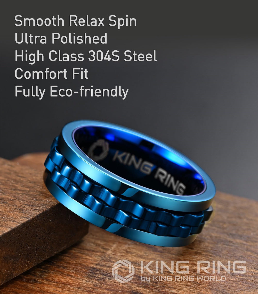 King Ring ultra-polished stainless steel finish emphasizes premium look and durable shine.
