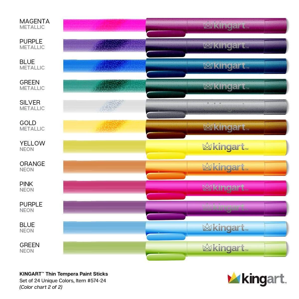 KINGART tempera paint sticks used on paper for quick, vivid drawings