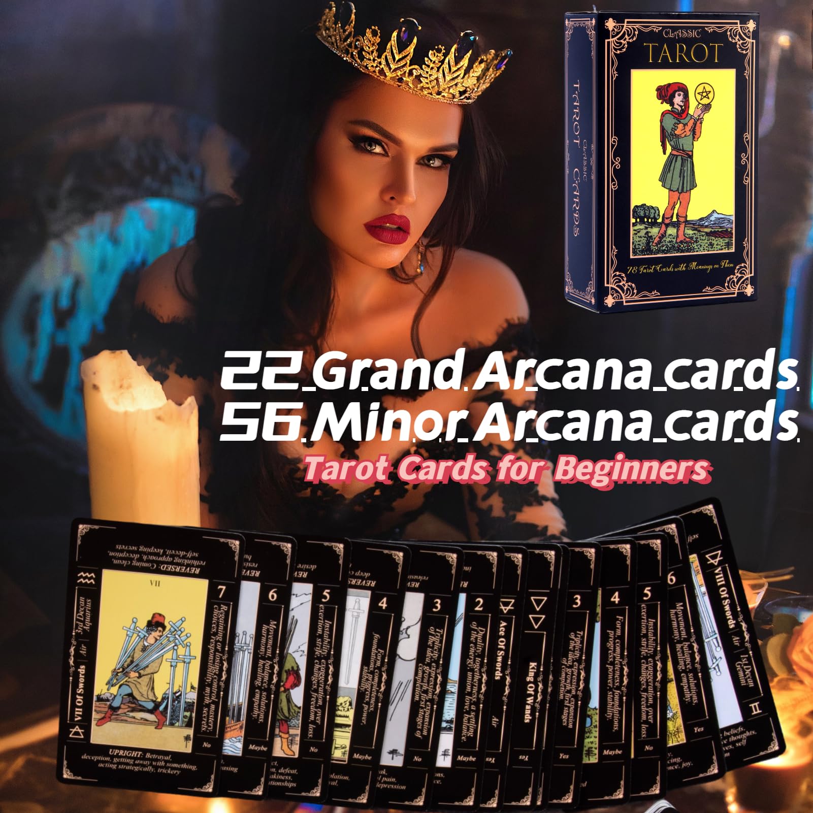 King's Palace tarot cards with meanings on each card support rapid learning.