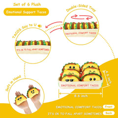 Kingwee emotional support tacos back side with positive phrases, uplifting vibes for a comforting workspace.