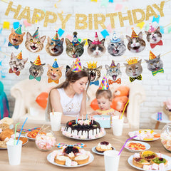 KingZone cat birthday decor doubles as a centerpiece and backdrop