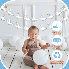 KINGZONE Goose Banner backyard baby shower decor adds color and whimsy.