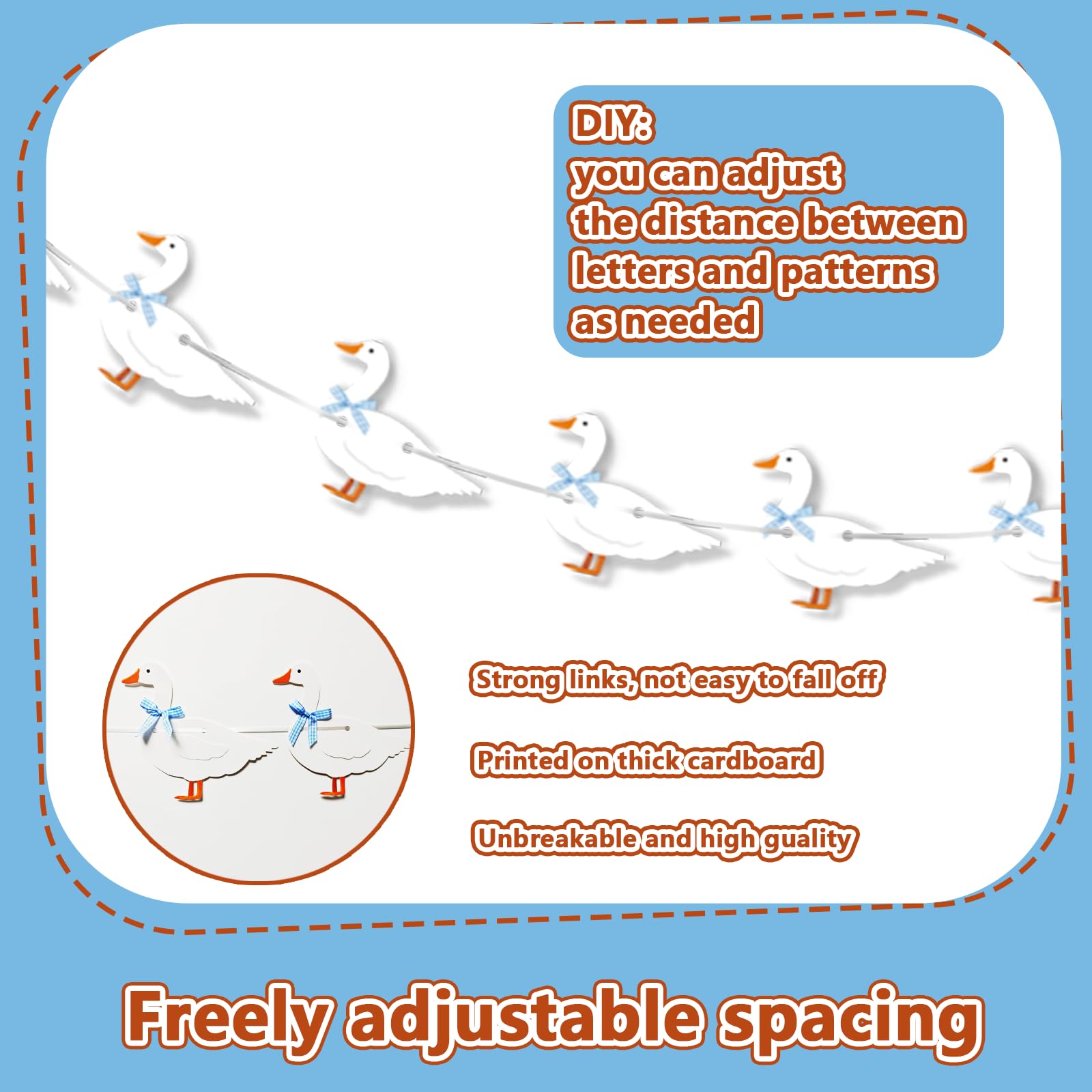 KINGZONE Goose Banner whimsical silly goose theme adds festive charm.