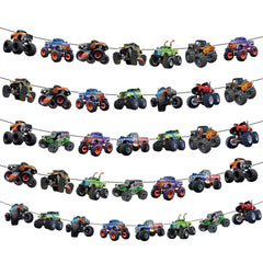 KingZone Monster Truck banner assembly for quick party setup