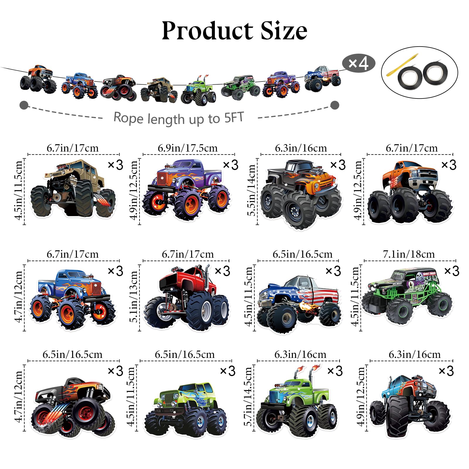 KingZone Monster Truck banner packaging ready to hang