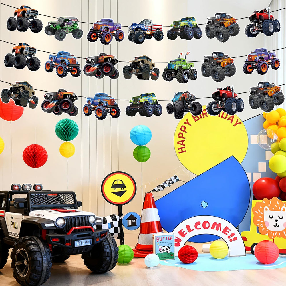 KingZone Monster Truck banner pattern 2 enhances birthday theme