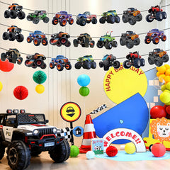 KingZone Monster Truck banner pattern 2 enhances birthday theme