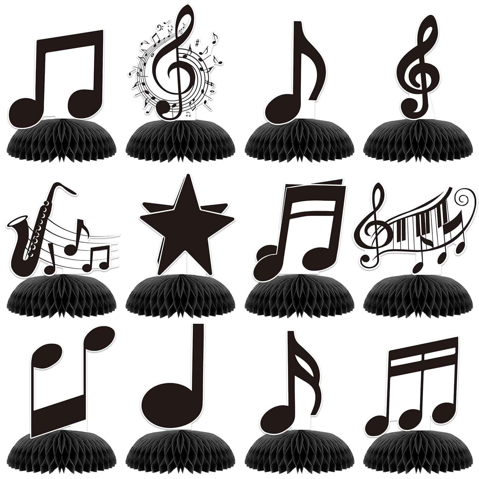 Kingzone music notes honeycomb centerpiece adds a striking 3D focal point to music-themed parties.