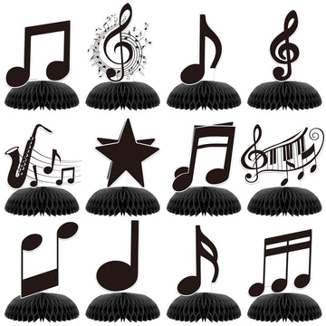 Kingzone music notes honeycomb centerpiece adds a striking 3D focal point to music-themed parties.