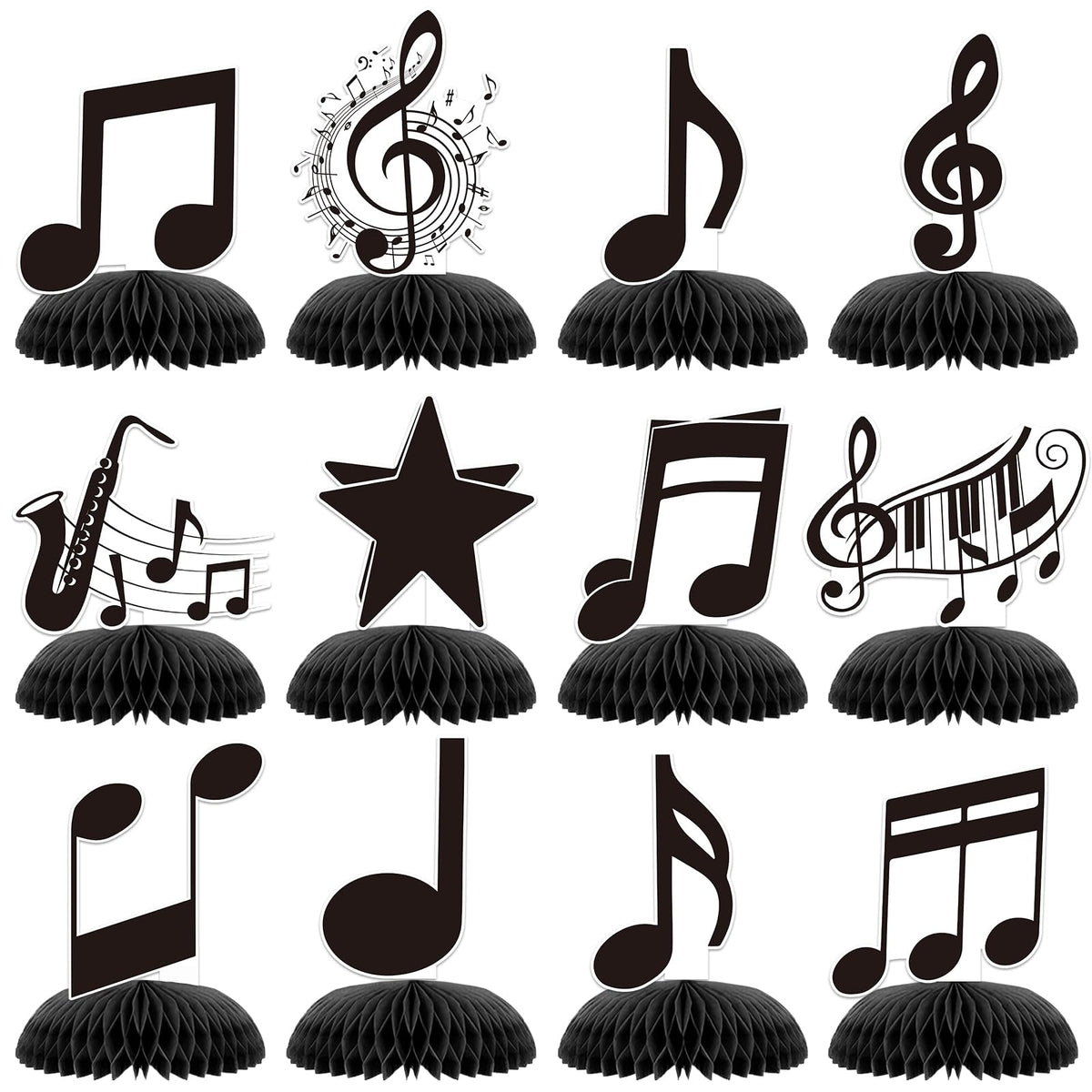 Kingzone music notes honeycomb centerpiece adds a striking 3D focal point to music-themed parties.