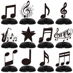 Kingzone music notes honeycomb centerpiece adds a striking 3D focal point to music-themed parties.