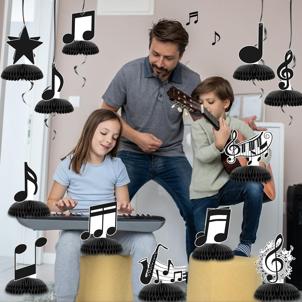 Kingzone musical notes theme centerpiece complements tables with eye-catching 3D detail.