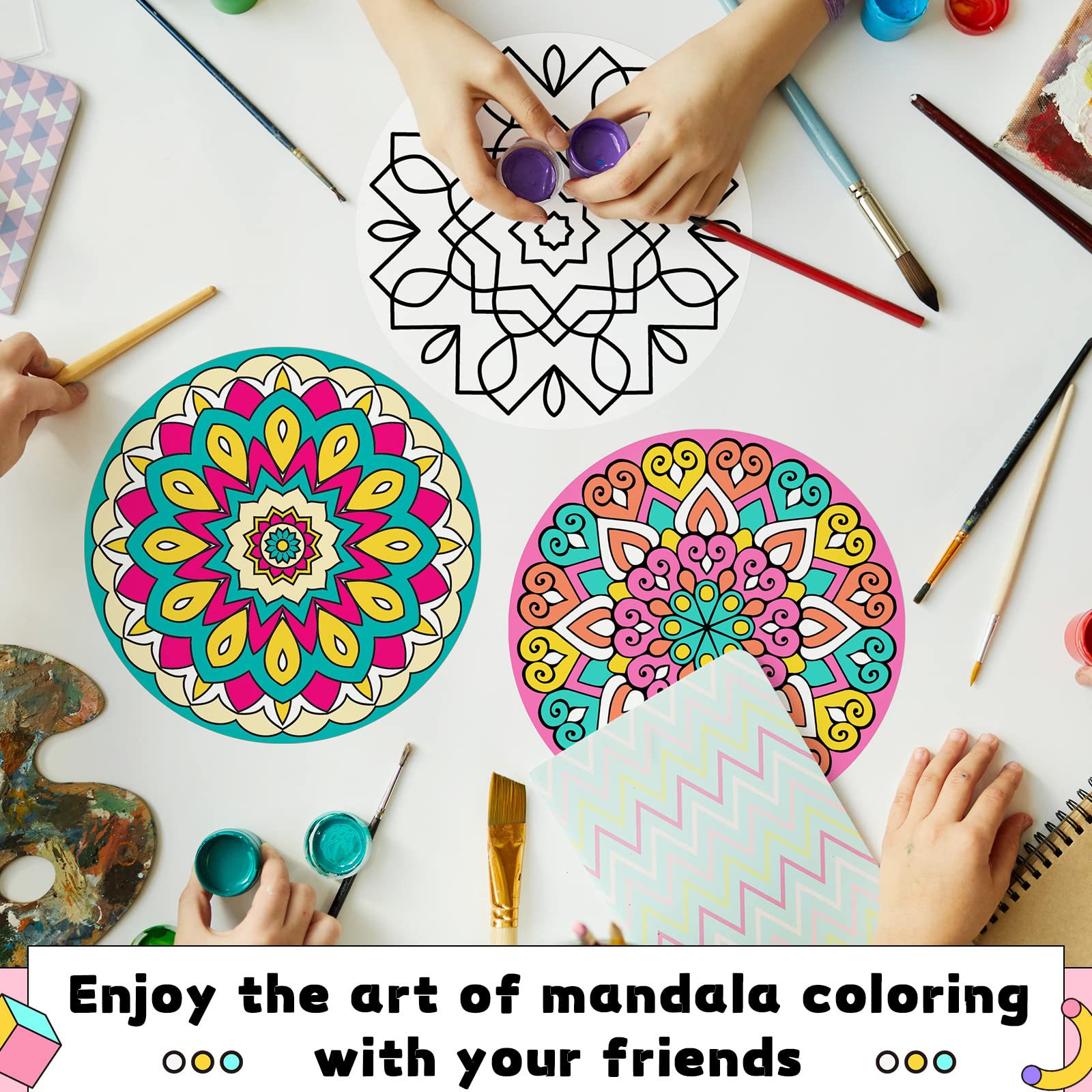 Kinlop mandala cards use sturdy cardstock that supports markers and pencils.