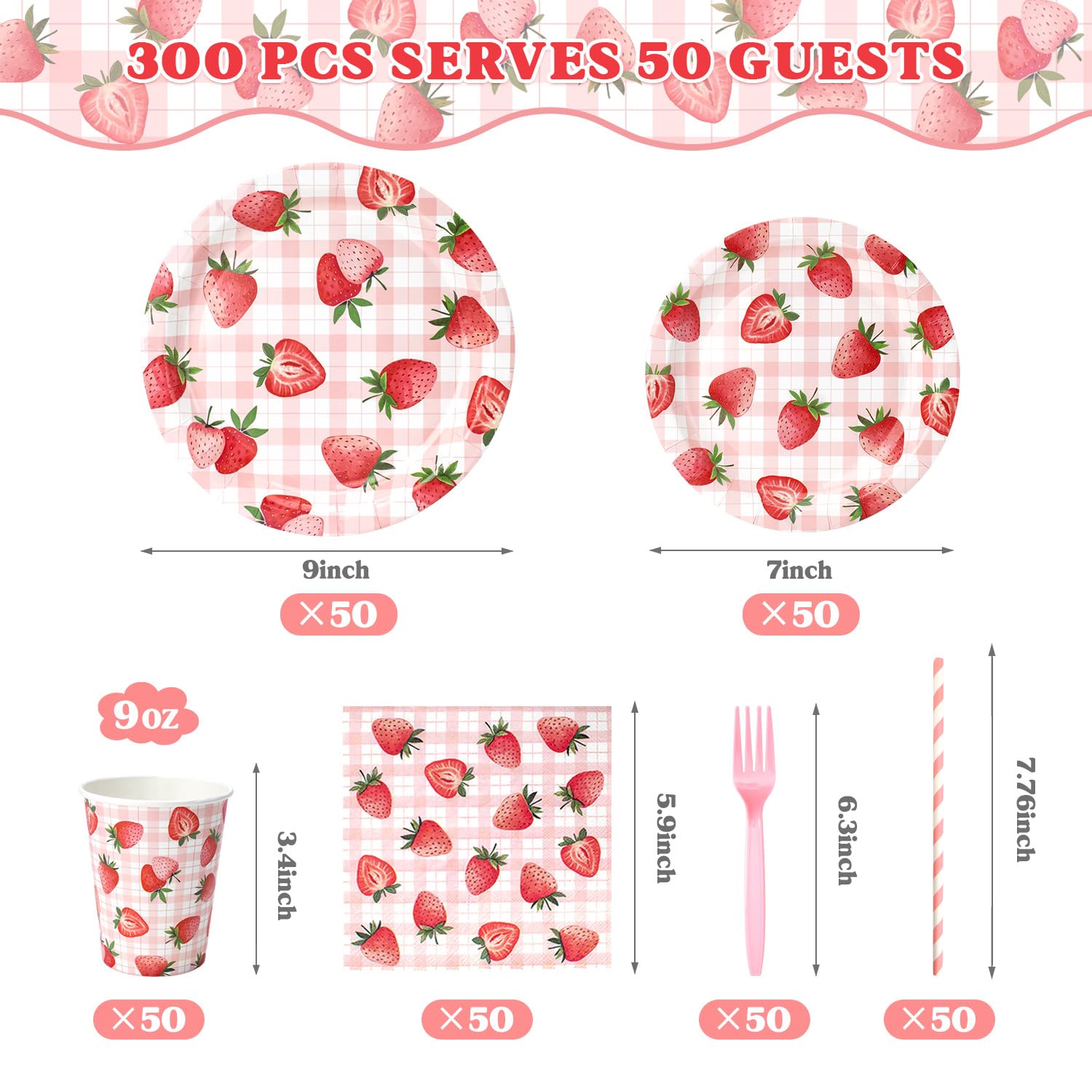 Kinovo Berry first birthday 7-inch plates for tidy portions and simple party prep