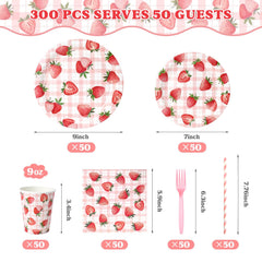 Kinovo Berry first birthday 7-inch plates for tidy portions and simple party prep