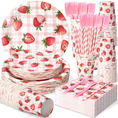 Kinovo Berry first birthday 9-inch plates for easy cake servings and quick cleanup