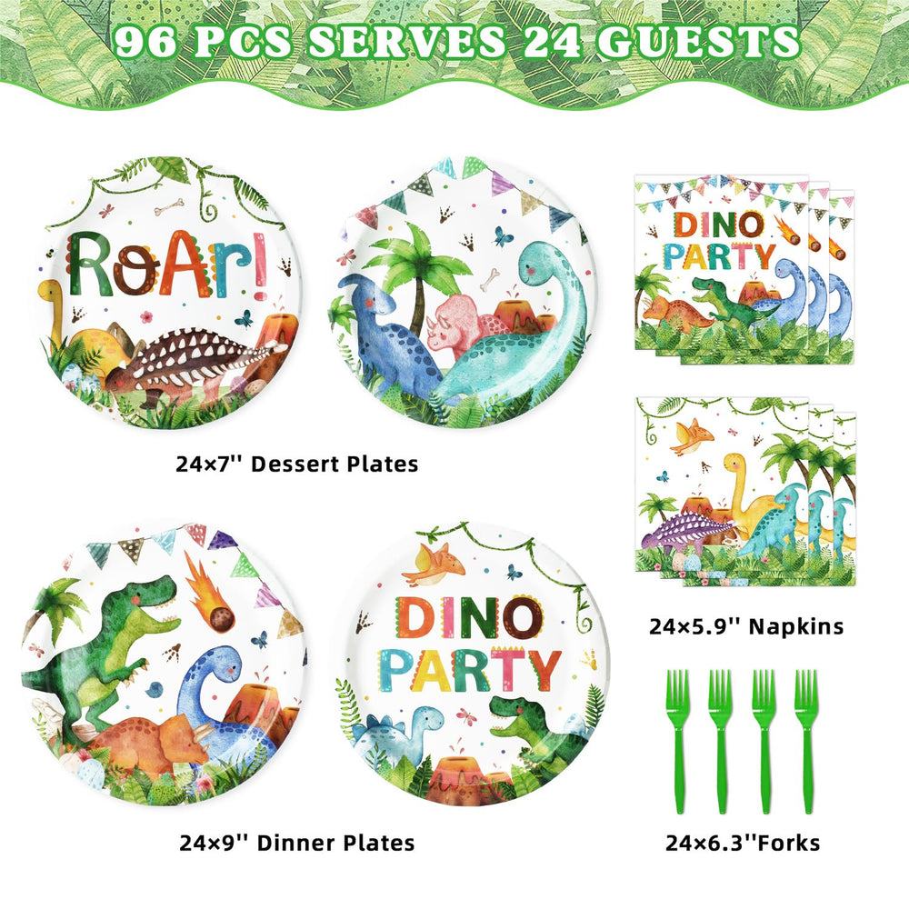 Kinovo dinosaur napkins 96 count for easy cleanup after the Jurassic celebration