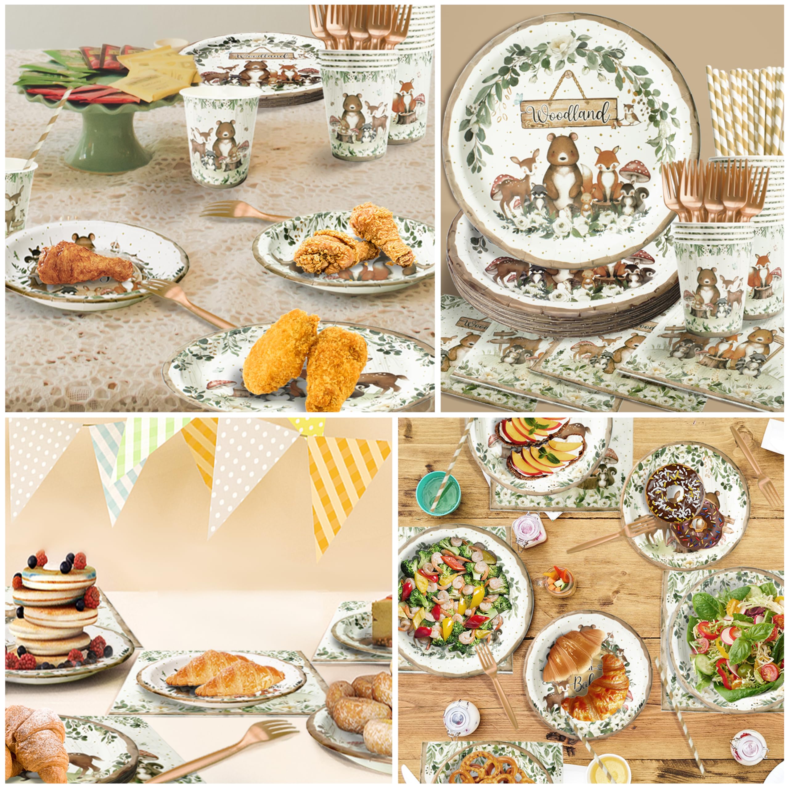 Kinovo woodland design close-up highlights forest animals and rustic charm.