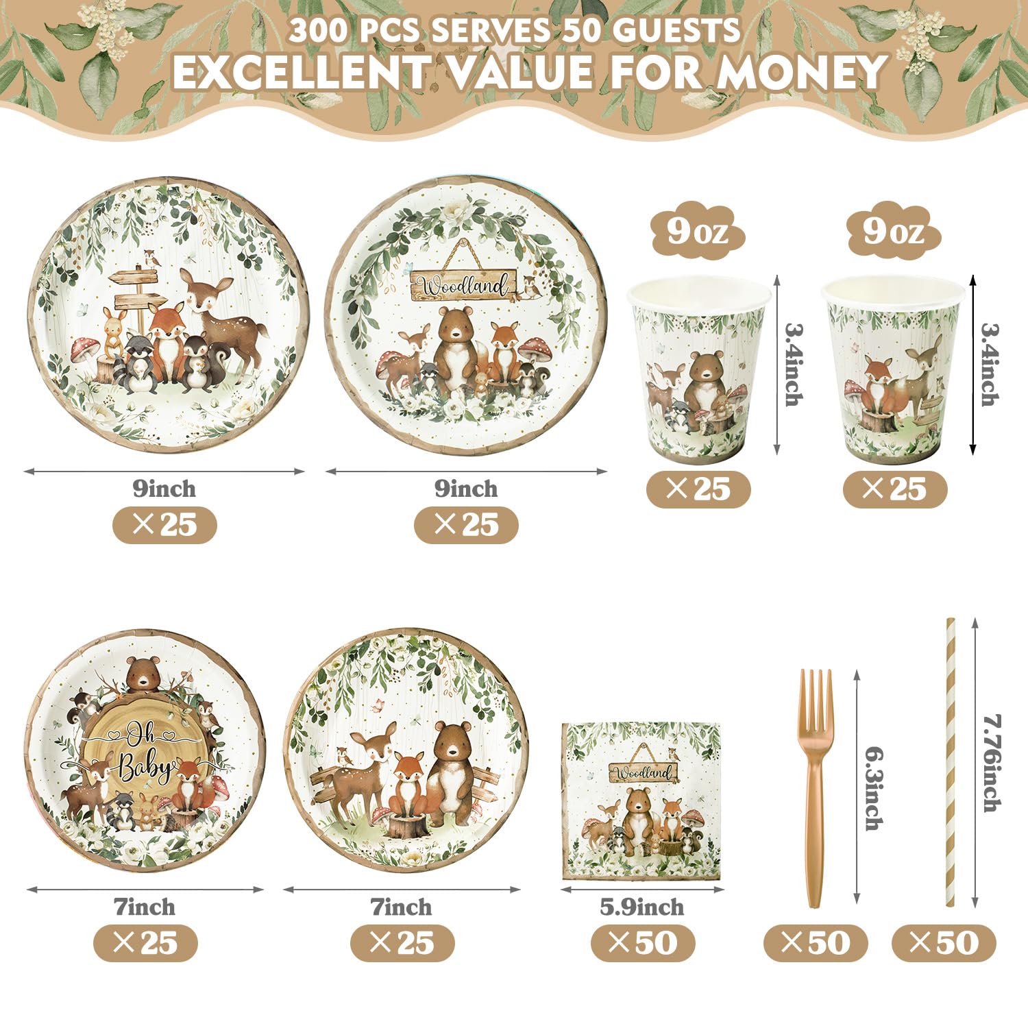 Kinovo woodland napkins offer soft durability for quick cleanups.