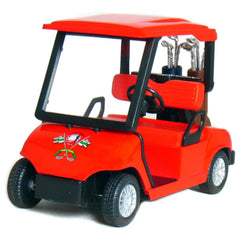 KinsFun golf cart die-cast model—front view with detailed exterior for display.