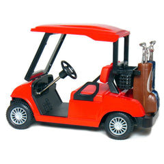 KinsFun golf cart model—side view highlighting movable clubs feature.