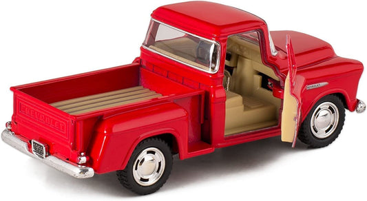KiNSMART 1955 Chevrolet Stepside doors open, adds interactive realism for play or display.