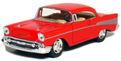 KiNSMART 1957 Chevy Bel Air Coupe 5-inch die-cast red body for display and collection.