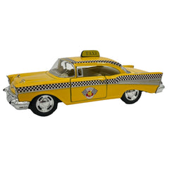 KiNSMART 1957 Chevy Bel Air Coupe with open doors showing detailed interior for display.