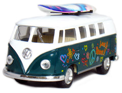 KiNSMART 1962 VW Bus chrome emblem accents evoke vintage authenticity