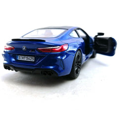 KiNSMART BMW M8 Competition front close-up blue highlights iconic design