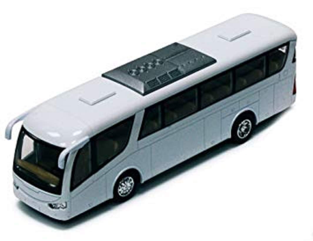 KiNSMART coach bus white 7-inch die-cast model for display and collection