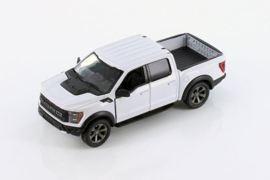 KiNSMART Ford F-150 Raptor 5-inch model with front doors open for display and play