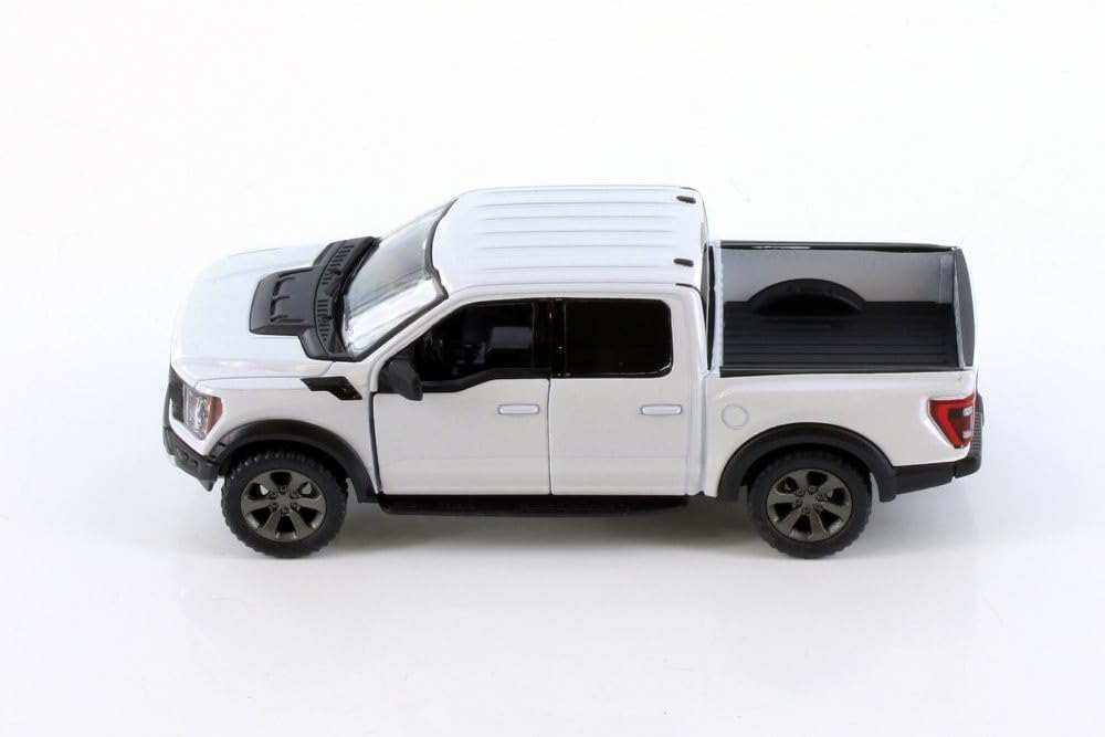 KiNSMART Ford F-150 Raptor blue top view highlights scale accuracy and styling
