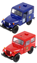 KiNSMART Jeep DJ-5B die-cast model with opening doors for display.