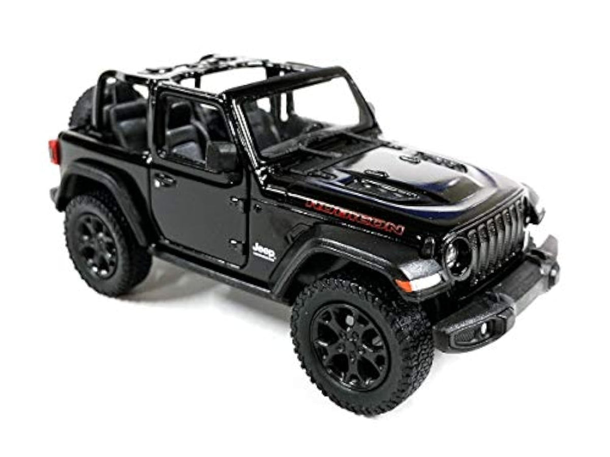 KiNSMART Jeep Wrangler Rubicon front grille detail enhances display realism.