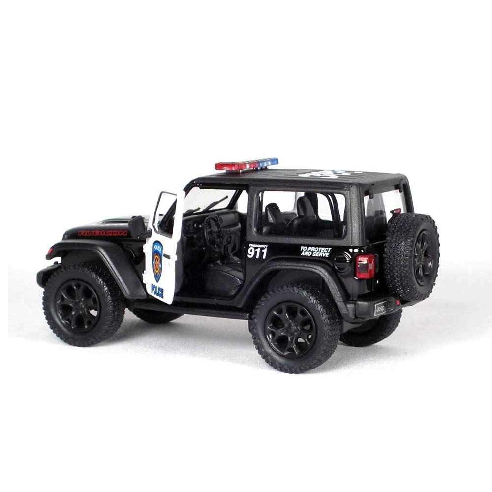 KiNSMART Jeep Wrangler Rubicon interior detail enhances realistic model display.