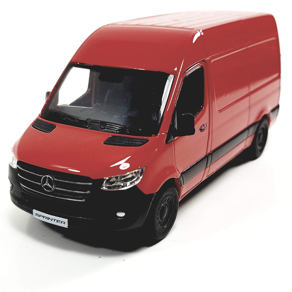 KiNSMART Mercedes-Benz Sprinter cargo van, rear doors open, interior cargo space for realism.