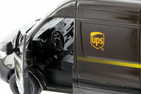 KiNSMART Sprinter UPS rear doors open for interactive display and cargo showcase